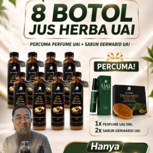 Jus UAI HERBS 8 Botol FREE Sabun UAI 2 & Perfume UAI 1